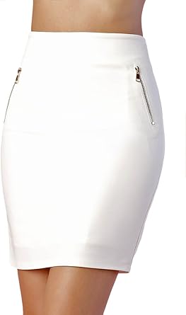 Jupe blanche droite Clearance