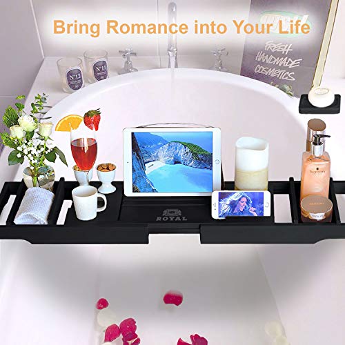 image for Royal Craft Wood Luxury Bathtub Caddy Tray, One or Two Person Bath and