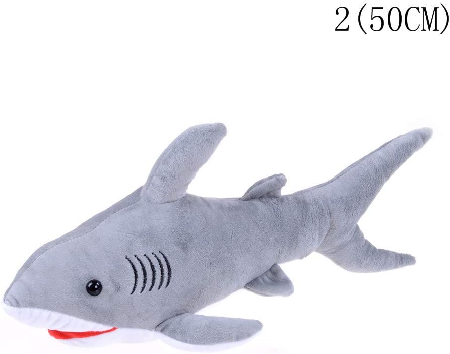 Poluka 1 Piece Shark Plush Toy Soft Doll Stuffed Animal Pillow Birthday Gift Present for Kids Novelty Shark Decorations Home Sofa Bed Decoration,50cm/20inches