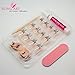 False Nails Bling Art French Fake Matte Gel Glitter Polished Squoval 24 Acrylic Medium Tips Glue (White, Black)
