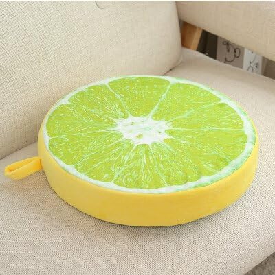 Creative Lemon Fruit Cushion Office Circular Cushion Car Sofa Throw Pillows Student Chair Cushion Thickening (yellow)