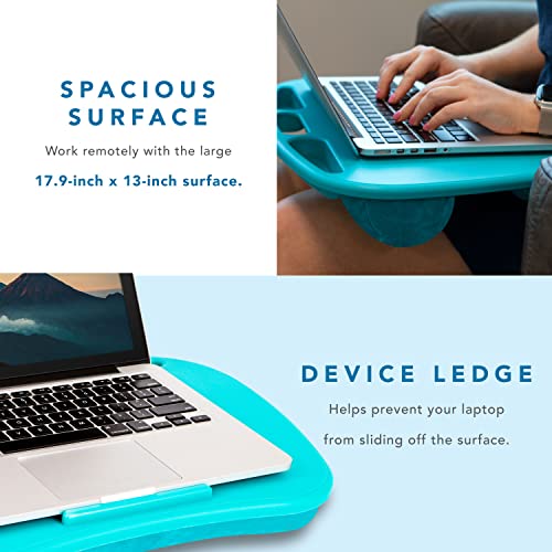 LapGear MyDesk Lap Desk with Device Ledge and Phone Holder Turquoise