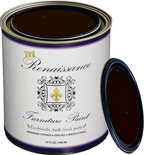 Retique It Chalk Finish Paint by Renaissance - Non Toxic, Eco-Friendly Chalk Furniture & Cabinet Paint - 32 oz (Quart), Arabian Coffee