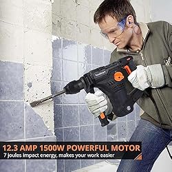 [Upgraded] 12.3 Amp Rotary Hammer Drill, 1-1/4 Inch