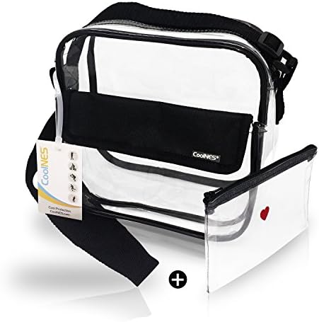 CoolNES | FREE PURSE | Clear Stadium Approved Bag | Cross Body Messenger Shoulder Tote | PGA | MLB | NFL | NCAA | Concerts | 2018 Security Certified