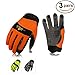 Vgo 3-Pairs Work Glove, High Dexterity Synthetic Leather with Silicone for Antislip,Multipurpose(Size L,3 Color,SL7895)