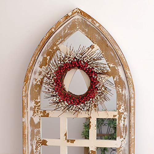 idyllic Rustic Twig Red Berry Wreath 14 Inches Pip Berries Valentine's Day Fall Autumn Indoor Outdoor Decorating Accessory