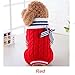 Mikey Store Pet Dog Clothes Soft Thickening Warm Stripe Polar Fleece Winter Clothes (Red 2, XS)