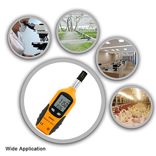Eray Temperature and Humidity Meter Thermometer Hygrometer with Dew Point and Wet Bulb, Battery Included