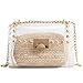 Clear Purse Shoulder Bag for Women, Transparent PVC Handbag, Waterproof Chain Crossbody Bag Set (Khaki)