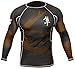 Hayabusa Metaru 47 Silver Long Sleeve BJJ Rash Guards (Black/Brown, S)