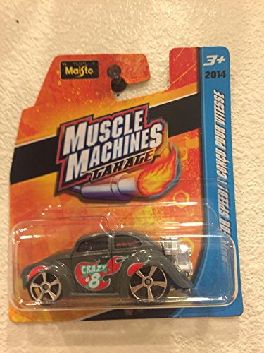 2014 Maisto Muscle Machines Garage VOLKSWAGEN BEETLE (Gray w/Flames) Crazy #8 Built for Speed