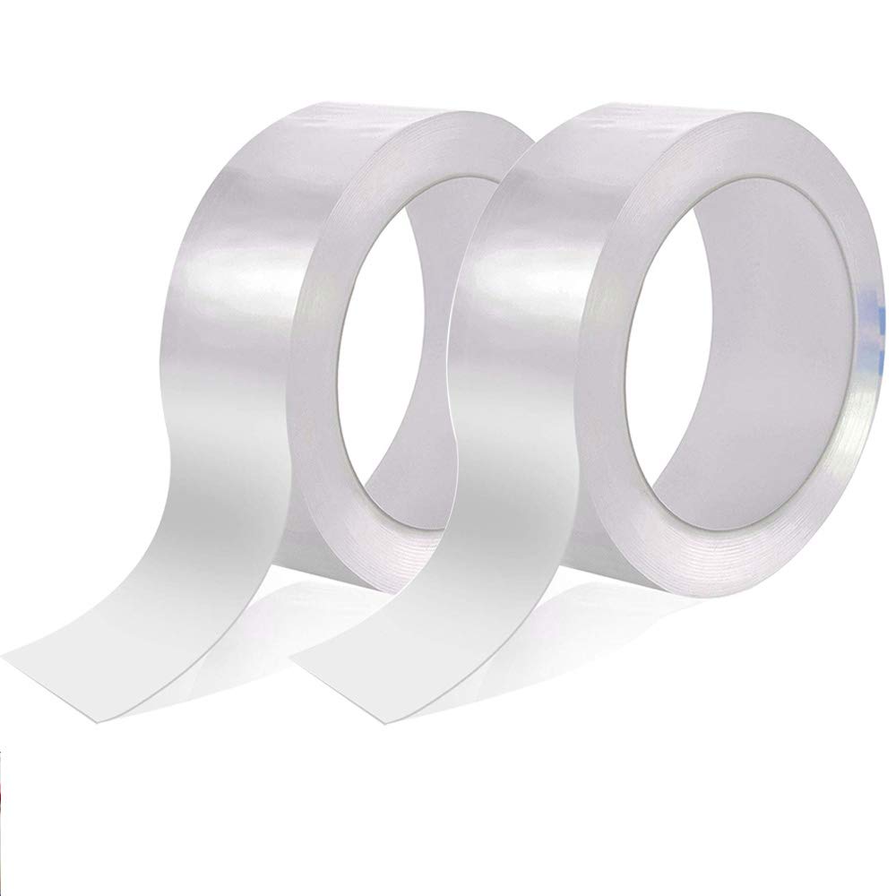 Gebildet 1.2"×16.4’ PVC Self-Adhesive Bath and Wall Sealing Strip, Anti-Mildew Waterproof Bathroom Tub Caulk Tape with Acrylic Glue (Pack of 2, Transparent)