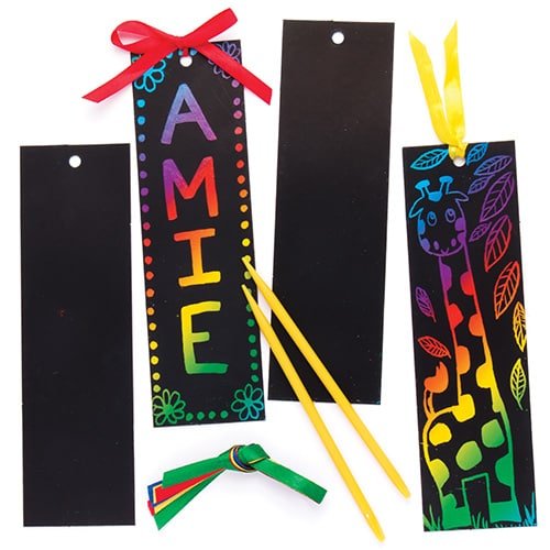 Baker Ross Scratch Art Bookmarks (Pack of 12) For Kids To Decorate