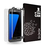 [Front and Back] Samsung Galaxy S7 Edge Screen Protector, [Case Compatible][Curve Fit Design] Smash-It Front 3D Tempered Glass Screen Protector and Back Carbon Fibre Film (Black Version)