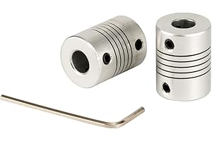 ZHONG HUA JIANG 2pcs Flexible Couplings 8mm to 10mm for NEMA 17 Stepper Motor Shaft and T8 Lead Screw for 3D Printer or CNC Router Machine