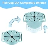Vicloon Collapsible Silicone Baby Snack Cup with Lanyard Blue view 4