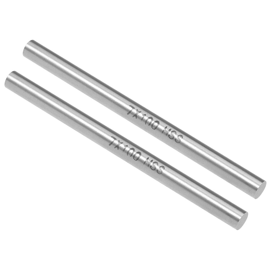 sourcing map 2pcs Round Steel Metal Rods, 7mm x 100mm High Speed Steel (HSS) Lathe Bar Stock Tool, for Shaft Gear Drill Lathes Boring Machine Turning Miniature DIY Craft, 2pcs