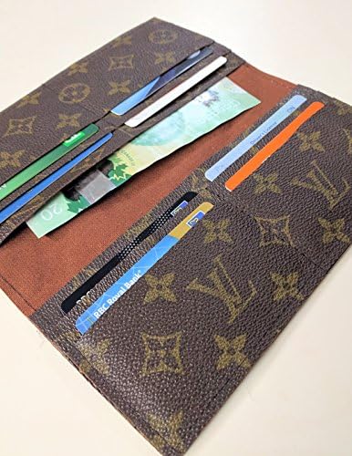 Handcrafted Women's wallet with upcycled and repurposed authentic Louis Vuitton monogram canvas
