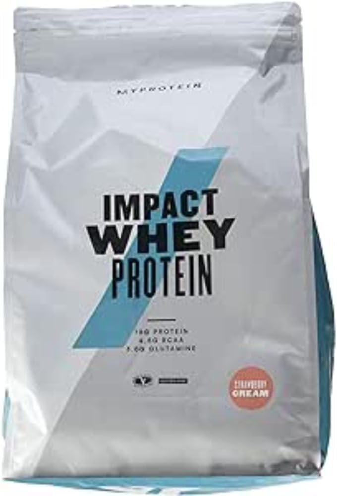 Myprotein Impact Whey Protein Powder. Muscle Building Supplements for Everyday Workout with Essential Amino Acid and Glutamine. Vegetarian, Low Fat and Carb Content - Strawberry Cream, 5kg
