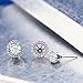 Gem Stone King 925 Sterling Silver Round 6MM Gemstone Birthstone Removable Jacket Stud Halo Earrings for Women