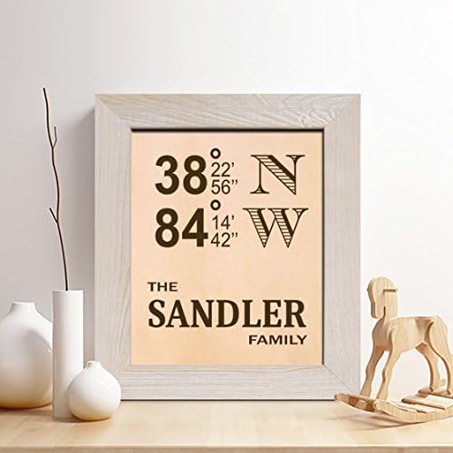 Personalized Leather 3rd Anniversary Gift for Him or Her, Longitude Latitude Sign Leather Print, Gifts for Husband and Wife