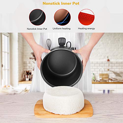 Electric Rice Cooker Food Steamer - Smart 10 cup Rice Cooker Steamer with Automatic Keep Warm Function, Perfect for Soups, Stews, Grains & Oatmeal (1.8L)
