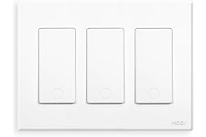 MOES Smart Single Pole Light Switch, 2.4GHz WiFi Smart Wall Switch, Needs Neutral Wire, Multi-Control, Smart Life/TUYA APP Control, Voice Control with Alexa/Google Home, White 3 Gang