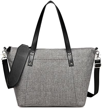 CheekyTummy Baby Diaper Tote Bag with Matching Changing Pad - Best Designer Ladies Handbag (Gray)