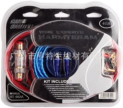 MWGears 4 Gauge (4-Gauge) 1800W Car Amplifier Install Kit W/ 60AMP AGU Fuse (4-AWG) Car Amplifier Install Kit