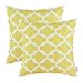 CaliTime Pack of 2 Soft Canvas Throw Pillow Covers Cases for Couch Sofa Home Decor Modern Quatrefoil Accent Geometric 18 X 18 Inches Bright Yellow