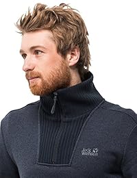 Jack Wolfskin - Sudadera de forro polar con media cremallera para hombre