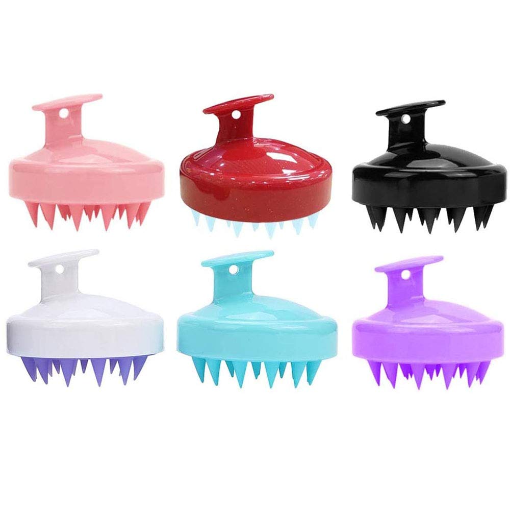POFET 6PCS Hair Scalp Massager Shampoo Brush Manual Head Scalp Massage Brush Massager for Deep Hair Clean and Head Muscle Relax Exfoliate and Stimulate Hair Growth