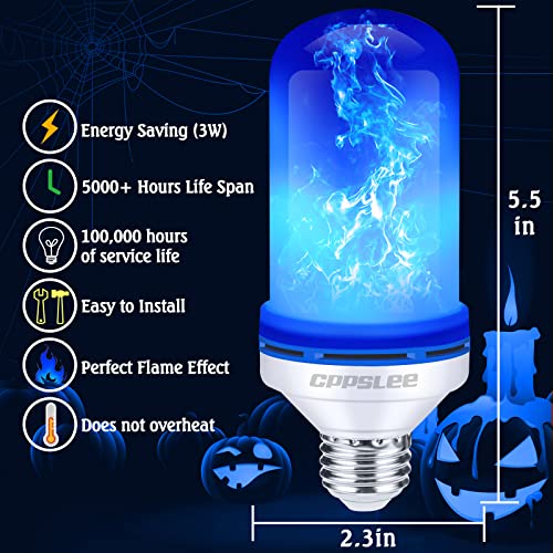 CPPSLEE LED Flame Light Bulbs, 4 Modes Fire Light Bulbs, E26 Base Flame