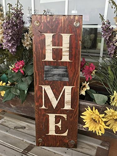 NORTH DAKOTA State SIGN Vertical *FARM, HOME, LAKE, or WELCOME *Rustic Distressed Wood *Antique Red White or River Rock Blue Gray *LARGE XL *Inside *Outside *Great in Entryway, Porch, By Front Door ND