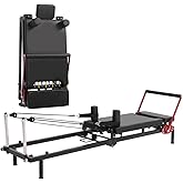 Home Gym Pilates Reformer Machine, Quick-Assembly Foldable Pilates Reformer, Up to 330lbs Weight Capacity, Pilates Equipment with Adjustable Resistance