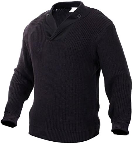 SANDRA Vintage WWII Military Mechanics Style 100% Cotton Sweater - Black or Khaki S- 3X