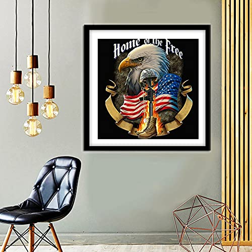 Eagle Diamond Painting,Flag Diamond Art ,Diamond Painting Eagle and Flag Home Wall Decor Gift 14x14 inch
