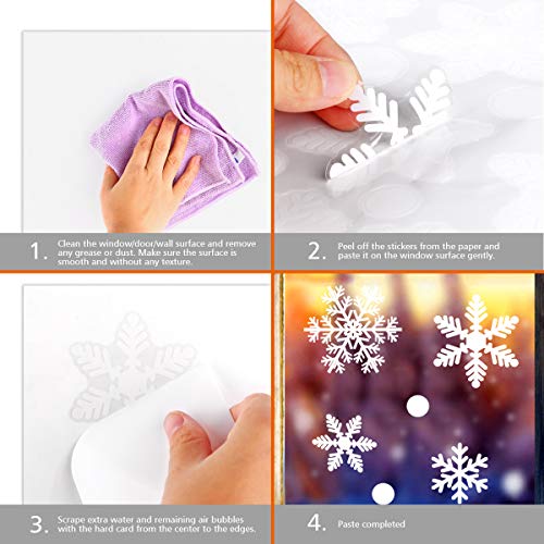 Christmas Snowflake Stickers, Homeasy Xmas Snowflake Decals Winter Snowflake Sealing Stickers for Windows Walls Cars Glass Jars Crafts - Thumbnail 5