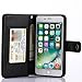 iPhone 7 Plus Case, TabPow 10 Card Slot - [ID Slot][Button] Wallet Folio PU Leather Case Cover With Detachable Magnetic Hard Case For iPhone 7 Plus (5.5 Inch) - Black