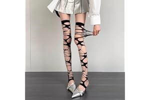 Punk Women Stocking Sexy Strap Thigh Knee Socks Lace High Stockings Hosiery Gothic Dark Mesh Pantyhose Lingerie