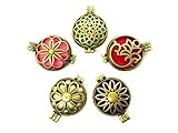 HaXiu 5pcs/lot Mix Style Vintage Bronze Alloy Locket Essential Oil Aromatherapy Diffuser Pendant Charms Necklace