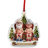 Personalized Funny Couple 2D Flat Ornament - Let's Grow Old Together Christmas Keepsake Husband Wife Gift - Romantic Christmas Decoration for Couples