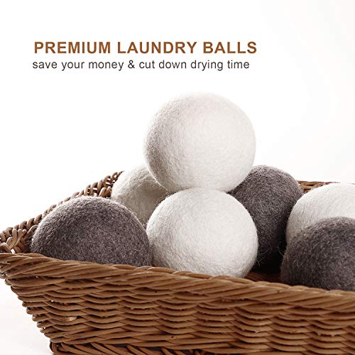 Wool Dryer Balls 6-Pack - Natural Fabric Softener, Organic Dryer Balls, XL Laundry Dryer Balls, 100% New Zealand Wool Handmade Balls-Reduce Wrinkles and Saves Drying Time, Alternative to Plastic Ball - Thumbnail 4