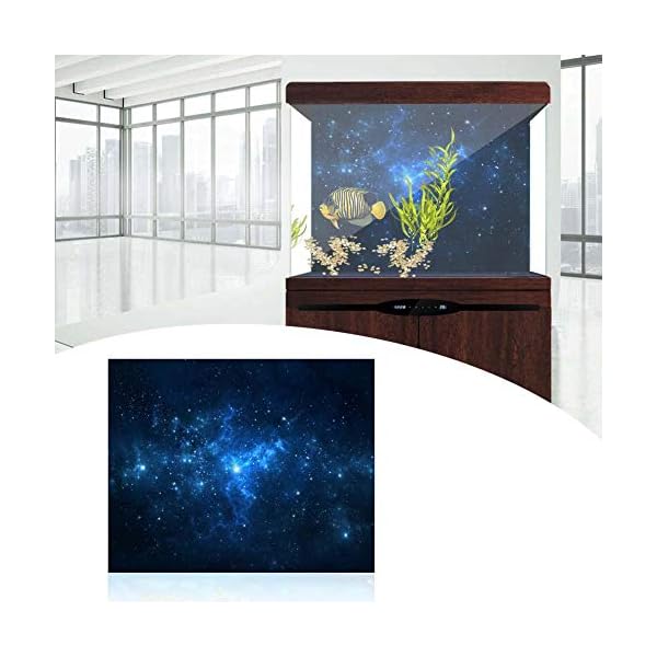 Sfondo per Acquario, Poster Adesivo dai Colori Naturali in PVC Star Dust Style Carta per Decorazioni con uno Sfondo 3d