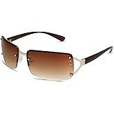 VANLINKER Stylish Rimless Frameless Rectangle Sunglasses for Women