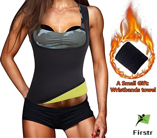 Women's Body Shaper Cami hot sweat Slimming Sauna Vest Neoprene shapewear Fat Burner Weight Loss Tank Top Shirt Black