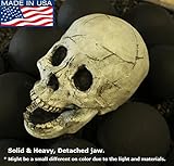 Myard Fireproof Imitated Human Fire Pit Skull Gas Log for NG, LP Wood Fireplace, Firepit, Campfire, Halloween Decor, BBQ (Qty 1, White)