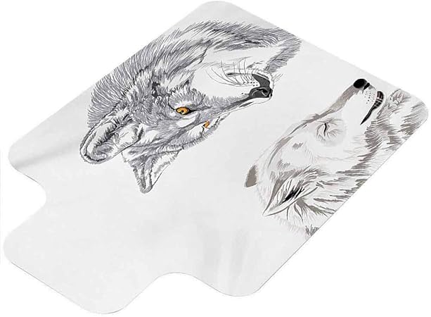 Sketchy - Alfombrilla para silla, dos retratos de lobo para dormir