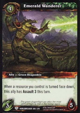Amazon Com World Of Warcraft Tcg Emerald Wanderer Wb 209 Worldbreaker Toys Games